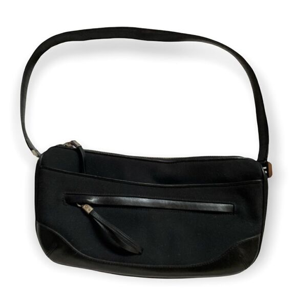 Ellen Tracy black canvas shoulder bag - Picture 1 of 3
